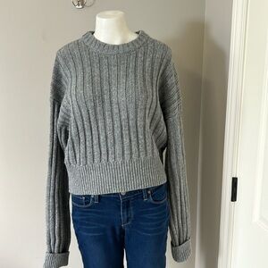 NAKD X Chloe Monchamp Ribbed Turtleneck Sweater Grey Jumper Sz M NEW